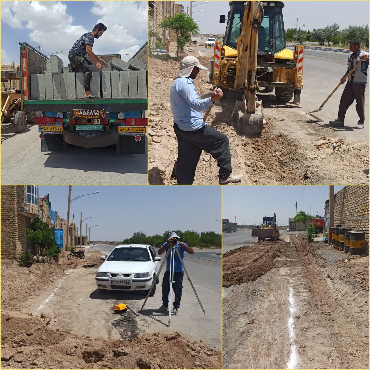 🔰 آغاز عملیات پروژه جدول گذاری و پیاده رو سازی خیابان میرزا کوچک خان جنب عرصه فضای سبز توتستان